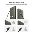 thumbnail image 2 of Cargador portátil Power Bank VEEKTOMX de 10000 mAh con cables, color verde, 2 of 7