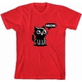 thumbnail image 3 of Black Chibi Cat Youth Red Crew Neck Short Sleeve Tee-XS, 3 of 4