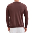 thumbnail image 3 of Camisas de polo de punto con botones y mangas largas para hombres S marrón, 3 of 6