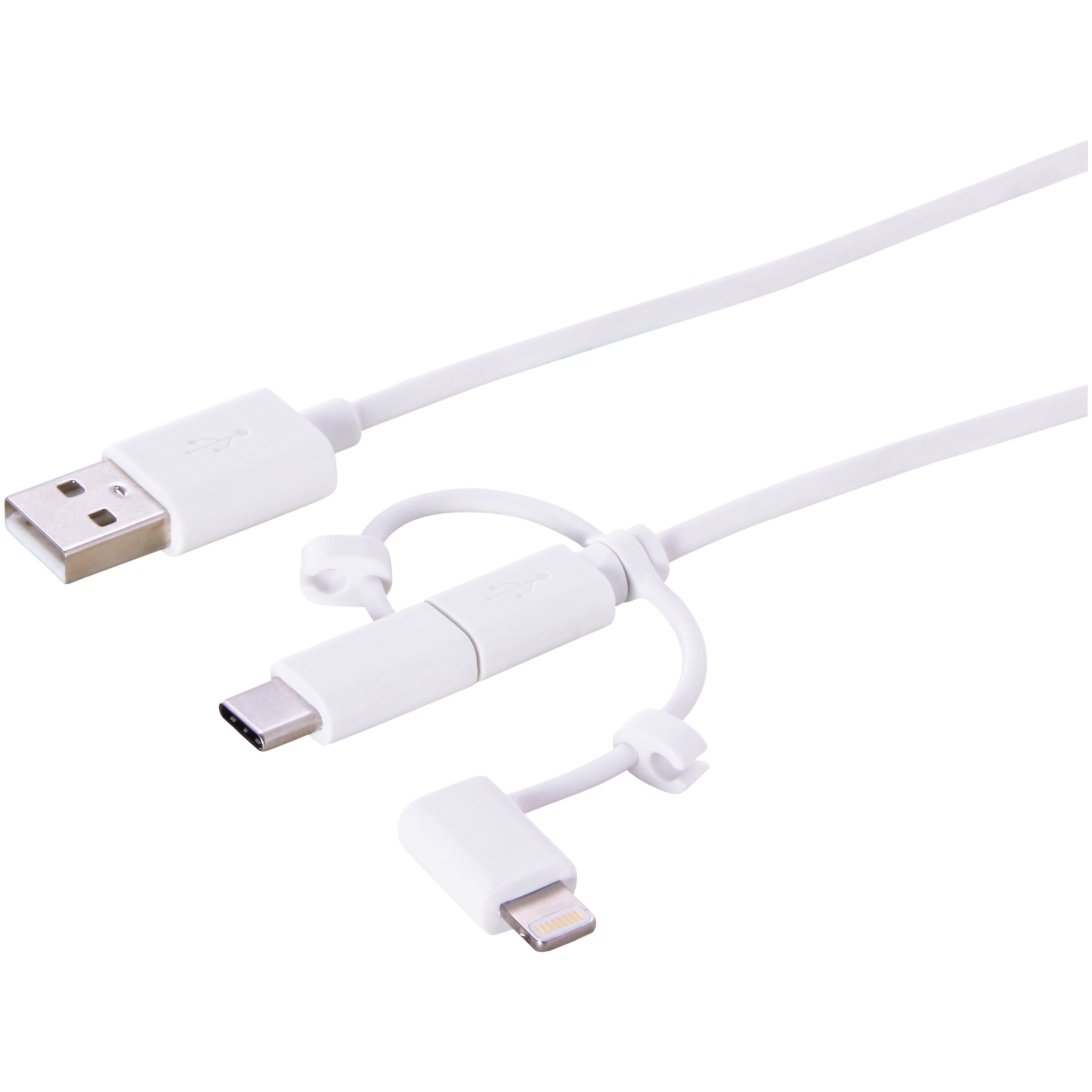 Android USB Charger Cable Autumn Maple Leaves and Other Leaves Multi 3 in 1 Retractable Cable Micro USB with Micro USB/Type C Compatible with Cell Phones Tablets and More