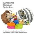 thumbnail image 2 of UPGRATOR Portable Toy Storage Bag 1Pcs Grey Canvas Drawstring Closure for Stuffed Animals Home Organization Kids, 2 of 8