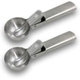 thumbnail image 1 of Cuchara para helado de acero inoxidable macizo, 2 paquetes de cuchara para helado de acero inoxidable con gatillo fácil, cuchara para frutas, cuchara para melón de agua, 1 of 8