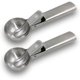 thumbnail image 1 of Cuchara para helado de acero inoxidable macizo, 2 paquetes de cuchara para helado de acero inoxidable con gatillo fácil, cuchara para frutas, cuchara para melón de agua, 1 of 8