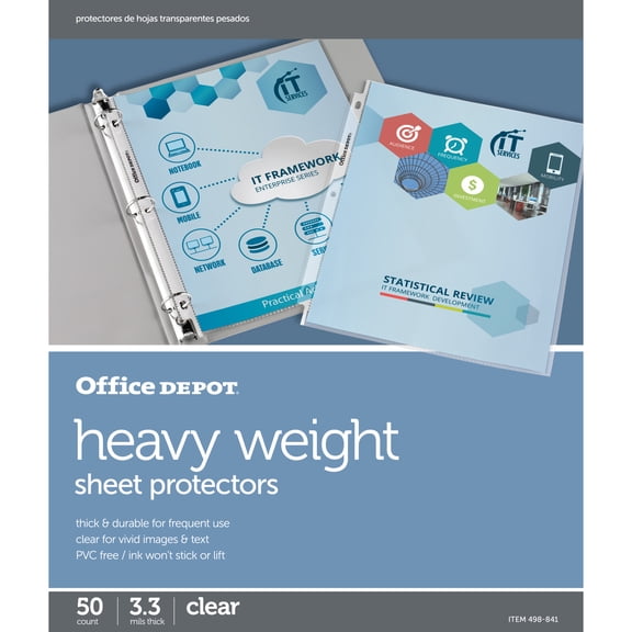 Office Depot Top-Loading Sheet Protectors, Heavyweight, Clear, Pack Of 50, OD03029