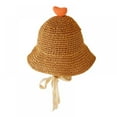 thumbnail image 2 of Little Girls Straw Sun Hat Beach Cap Foldable Visor Floppy Hats Wide Brim, 2 of 2