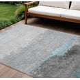 thumbnail image 2 of HomeRoots 623994 10 x 14 ft. Teal, Blue & Gray Abstract Washable Transitional Indoor & Outdoor Rectangle Area Rug, 2 of 9