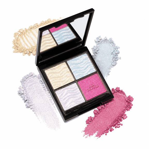 HERORANGE 4-Color Chameleon Eyeshadow Palette, Shimmer & Glitter Powder, Multi-Use for Eyes & Highlight, Long Lasting