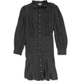 thumbnail image 1 of Rebecca Taylor Vestido camisero con lunares espolvoreados para mujer, negro, 8, 1 of 2