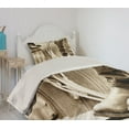 thumbnail image 2 of Ambesonne Black White Quilted Coverlet 2 Pcs, Wild Vintage Rodeo, Twin Size, Sepia and Beige, 2 of 5