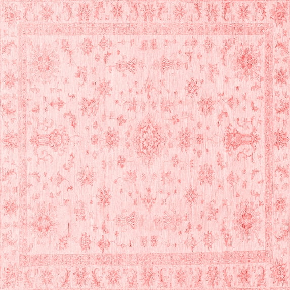 Ahgly Company Indoor Square Oriental Red Traditional Area Rugs, 4' Square