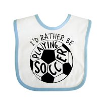 Inktastic Id Rather Be Playing Soccer Boys or Girls Baby Bib