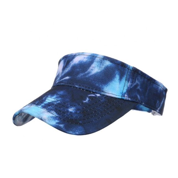Jongmart Women Sun Visor Cap Tie Dye Visor Elastic Sports Hat Empty Top Baseball Beach Hat