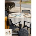 thumbnail image 6 of Square Outdoor Tablecloth with Umbrella Hole Vintage Bicycle Outside Table Cloth Waterproof Patio Table Cover Farmhouse Botanical Blossom Floral Zipper Tablecloths for Picnic Party Camping 54x54 Inch, 6 of 8
