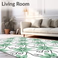 thumbnail image 2 of ODIKA 5'x7' Machine Washable Non-Slip Area Rug, Enchanted Blossom Vine Twisted Arrangement High Traffic Rug with Pad, Green, 561524, 2 of 8