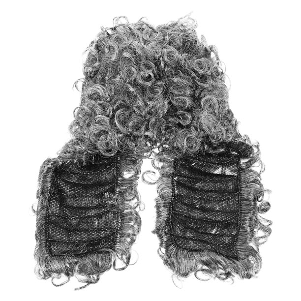 Peluca de cosplay para juez abogado, auténtica peluca gris rizada para hombres y mujeres, ideal para fiestas de disfraces, accesorio para el cabello de abogado, peluca larga gris