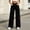 Black, variant on Women's Denim Pants, Button & Zipper with Bead Embellishment, Straight Leg Outdoor Long Trousers with Pockets Dark Blue M