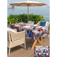 thumbnail image 5 of Outdoor Tablecloth with Umbrella Hole for Patio/Picnic/Party/Camping, Independence Day Gnomes Waterproof Table Cloth Rectangle Table Cover Washable, Red Blue Floral Gray Wood (54"x 80"), 5 of 8