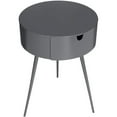 thumbnail image 3 of Pemberly Row Contemporary Transitional Gray Metal Nightstand, 3 of 7