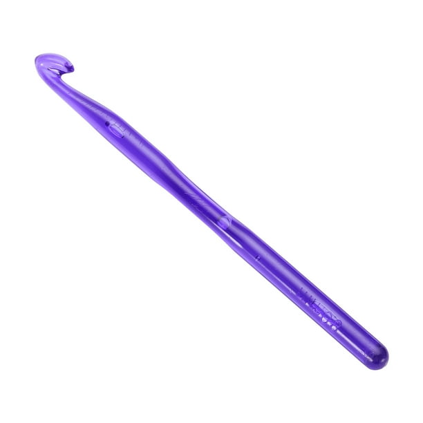 Ganchos de ganchillo REGALWOVEN de 8 mm, gancho ergonómico para tejer, para hacer mantas de hilo y alfombras, color púrpura
