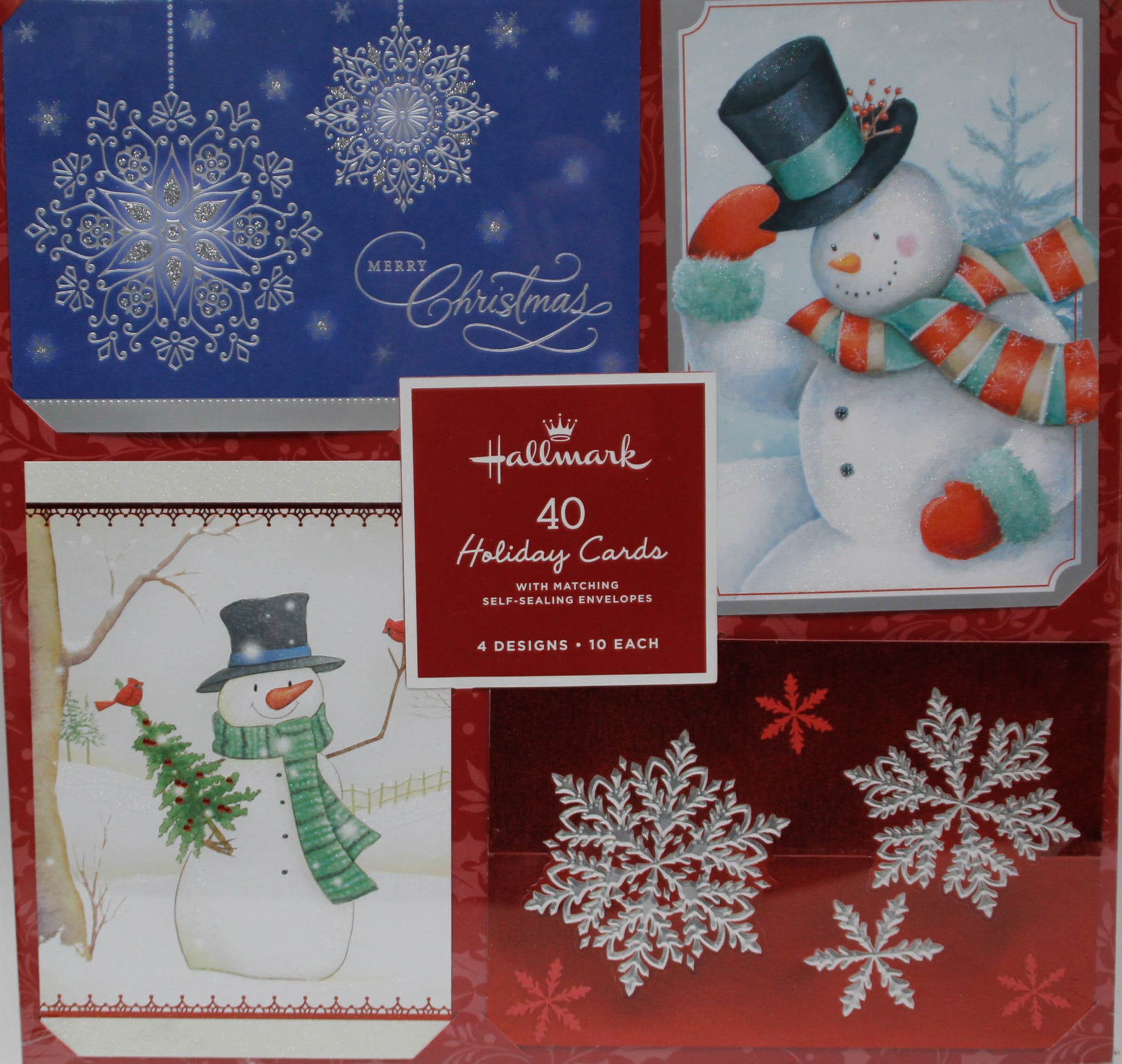 Hallmark 40Count Holiday Christmas Cards with Envelopes Snow/Snowman