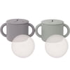 WeeSprout Snack Containers, Food Grade Silicone Cups, Spill-Proof Tops for Toddlers & Babies, 2 pack