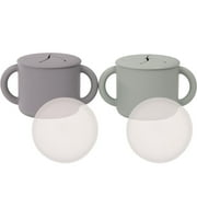 WeeSprout Snack Containers, Food Grade Silicone Cups, Spill-Proof Tops for Toddlers & Babies, 2 pack