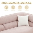 thumbnail image 2 of Williamspace 90.6" Modern Velvet Curved Sofa Couch,Luxury Boucle Fabric Sofa with 2 Throw Pillows for Living Room Apartment,Pink, 2 of 9