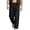 Black, variant on Men’s Linen-Cotton Beach Pants - Solid Color Straight Leg Casual Trousers with 4 Pockets | Resort Vacation Lightweight Bottoms