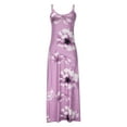thumbnail image 4 of Wycnly Womens Dresses Beach Spaghetti Strap High Waist Swing Cami Long Sundress Fashion Floral Print V-Neck Sleeveless Maxi Summer Dress Purple s, 4 of 5
