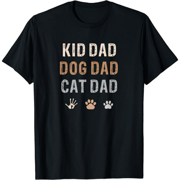 Funny Kid, Dog, Cat Dad Shirt Fur Papa Parent Father Gifts T-Shirt