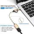 thumbnail image 3 of Adaptador 2 en 1 USB C/Micro a USB, Seminer USB C a USB, Cable adaptador Micro a USB 3.0 OTG, Dorado brillar Electrónica, 3 of 5