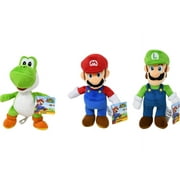 Nintendo Super Mario 9" Plush Bundle 3 Pack: Mario, Luigi and Yoshi