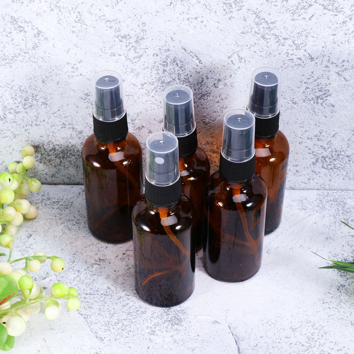 HEMOTON 12pcs 50ml Portable Dispensers Bottle Liquid Bottle Brown Empty Spray Bottle Refillable Mist Bottles for Travel