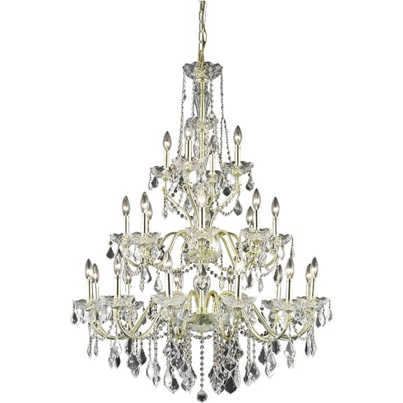 2015 St. Francis Collection Chandelier D:36in H:49in Lt:24 Gold Finish (Royal Cut Crystals)
