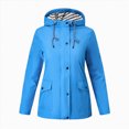 thumbnail image 4 of Godom Rain Coat for Women Waterproof Windproof Drawstring Hooded Pocket Womens Fall Jackets Lightweight Warm Fashionable Casual Coats Hiking Mountain Ski Outdoor Sports Jacket, 4 of 4