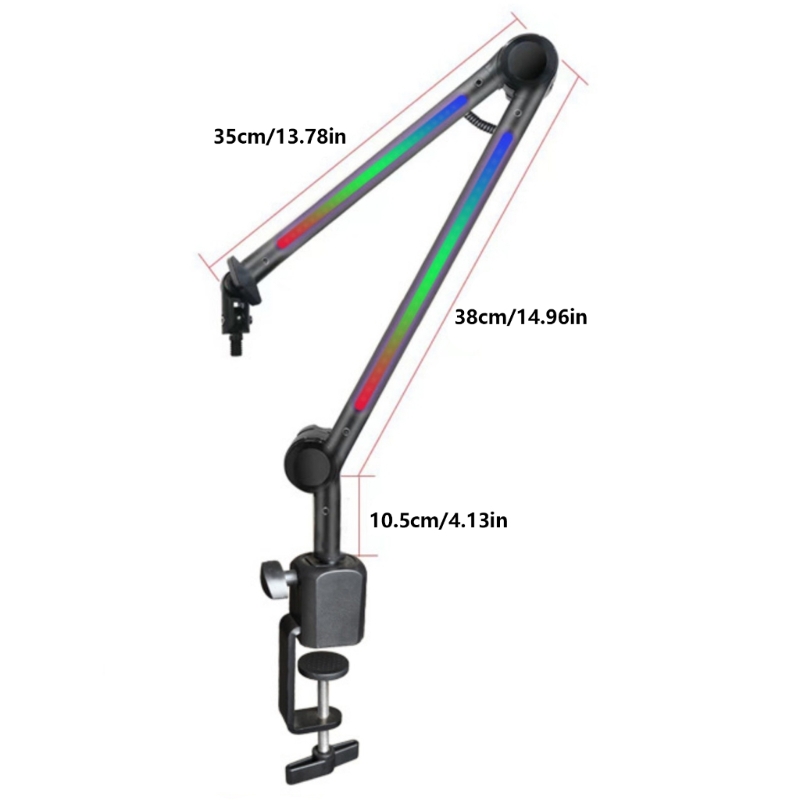 Adjustable LED Mic Boom Arm Suspension Boom Scissor For Professional Recording