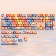 COSTOM PBT Keycaps, 134 Keys Cute Sunset Key caps Set, MOA Profile for Cherry Gateron MX Switch Mechanical Keyboards