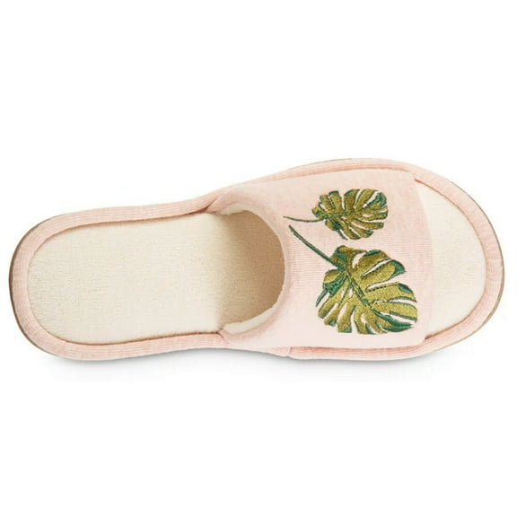 isotoner Women's Microterry Staycation Slide with Enhanced Heel Cushion - 8308 (Evening Sand, 6-7)