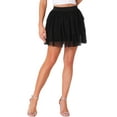 thumbnail image 1 of Falda Mini de Tul Abultada en Capas INSPIRE CHIC para Mujeres, Falda de Ballet Burbuja, Color Negro, 1 of 5