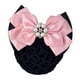 thumbnail image 1 of Sonducket Cubierta para moño de pelo para mujer, redecilla con diamantes de imitación, pasador con lazo, lazo, encaje, tocado de fiesta de flores para Accesorio para el cabello Rosa claro Sonducket AP016768-05, 1 of 6