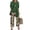 Dark Green, variant on Elegant 3-Piece Set for Women, Flowy Open-Front Cardigan with Sleeveless Tank & Wide Leg Pants - Resort Wear Loungewear Outfit for Travel & Summer Khaki M