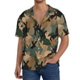 thumbnail image 1 of Balery Camouflage Rabbit Camisa Casual de Manga Corta con Botones para Hombre, Texturizada, Estilo Cubano, para Playa, Verano-Medium, 1 of 5