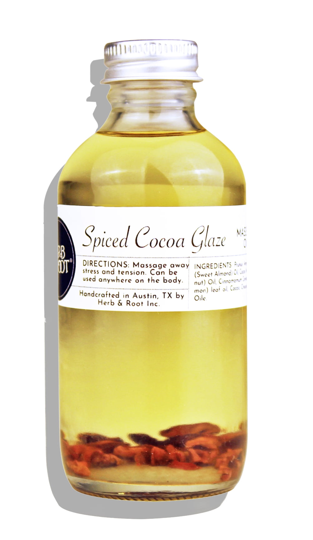 Chocolate Edible Massage Oil with a hint of Cinnamon Herb & Root 4 oz.