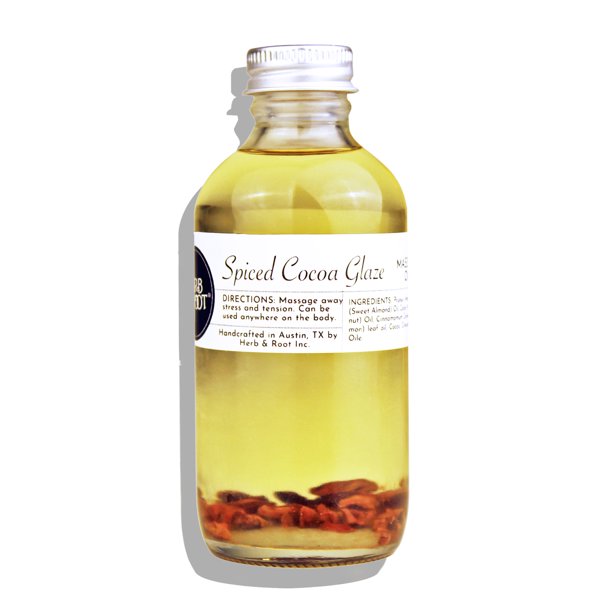 Chocolate Edible Massage Oil with a hint of Cinnamon Herb & Root 4 oz.