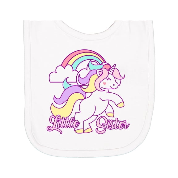 Inktastic Little Sister Unicorn Newborn Bib