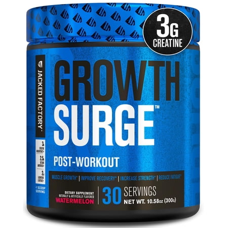 Jacked Factory Growth Surge Creatine Post Workout w/L-Carnitine - Daily Muscle Builder & Recovery Supplement with Creatine Monohydrate, Betaine, L-Carnitine L-Tartrate - 30 Servings, Watermelon