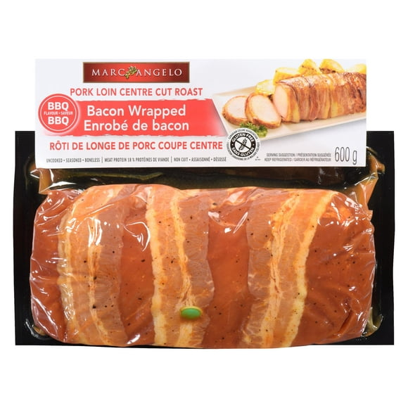 Marcangelo Pork Sirloin Roast BBQ Seasoned Wrapped in Bacon, 600 g