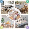 thumbnail image 4 of Pioneer Flower Floral Print Pattern Square Tablecloth,Waterproof Square Table Cover,Wipeable Spillproof Washable Table Cover for Home Kitchen Party Decor 52"x52"(132x132cm), 4 of 6
