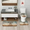 thumbnail image 4 of 4Pcs Rustic Farm Windmill Shower Curtain Sets with Non-Slip Rug, U Shape and Toilet Lid Cover Mat, Farmhouse Home Bathroom Decor Set Accessories with 12 Hooks, 72 x 72 Inch, 4 of 13