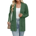 thumbnail image 6 of VISALY Long Cardigans Trendy Cardigan Lightweight Cardigans Long Sleeve Thin Cardigans Open Front Cardigan Fall Fashion Cardigan Lounge Cardigans Plus Size Cardigan Lightweight Blackish Green 4Xl, 6 of 7